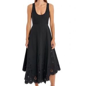 La Ligne Harper Eyelet Cotton Poplin Sleeveless Midi Dress - Size Small NWOT